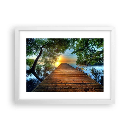 Plagát v bielom ráme - Neponáhľaj sa, posaď sa - 40x30 cm