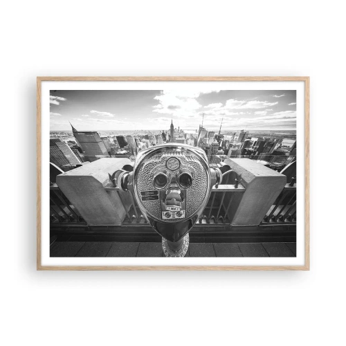 Plagát v ráme zo svetlého duba - Mesto nad mestami - 100x70 cm