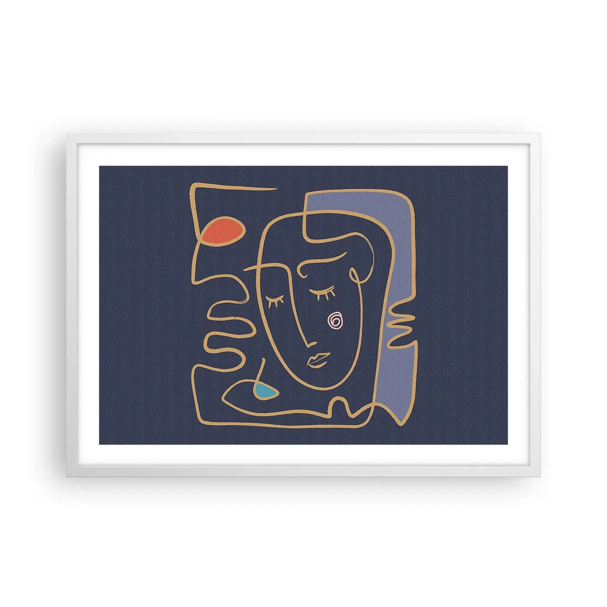 Plagát v bielom ráme - V zádumčivosti - 70x50 cm