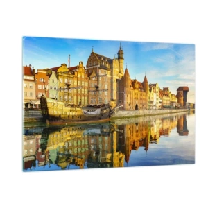 Obraz na skle - Zrkadlový odraz minulosti - 120x80 cm