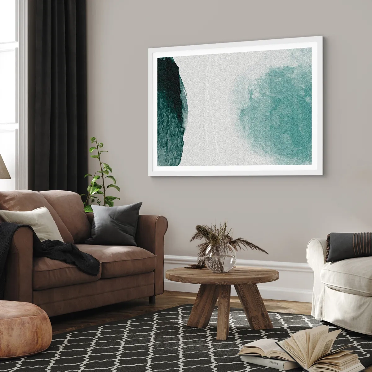 Plagát v bielom ráme - Stretnutie s hmlou - 100x70 cm