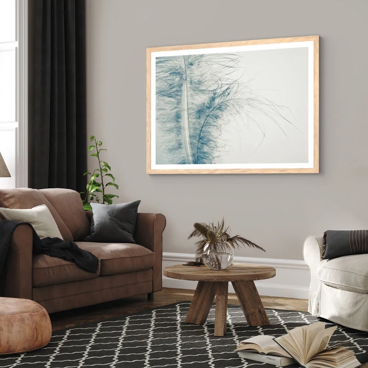 Plagát v ráme zo svetlého duba - Šepot prírody - 91x61 cm
