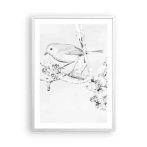 Plagát v bielom ráme - Zimné ráno - 50x70 cm