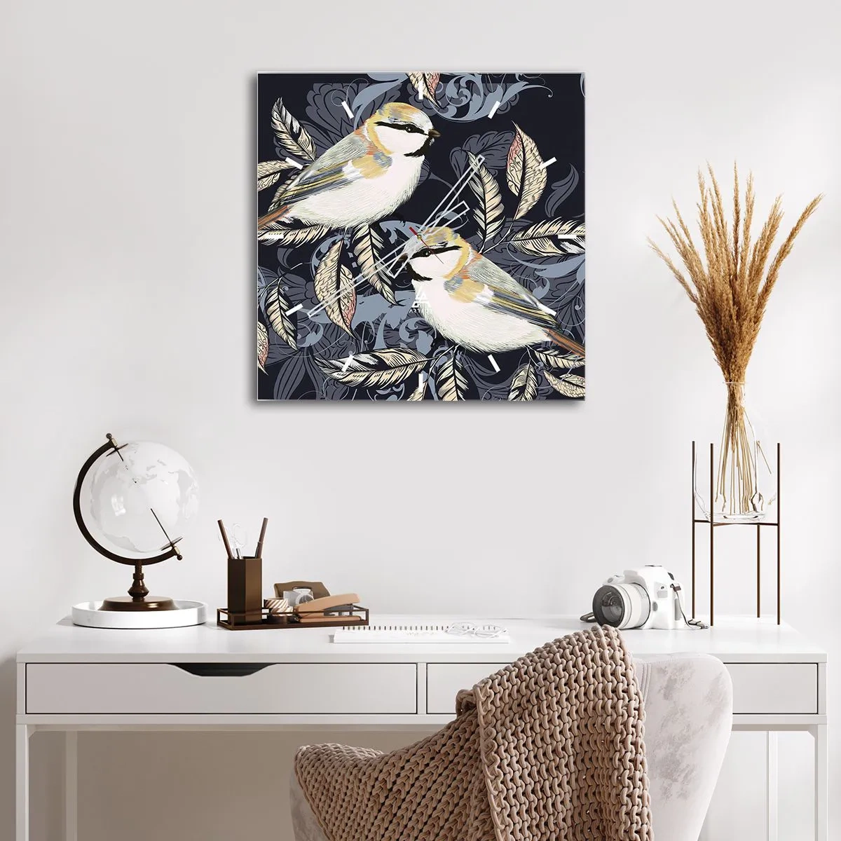 Nástenné hodiny - Žltomodrá pieseň - 40x40 cm