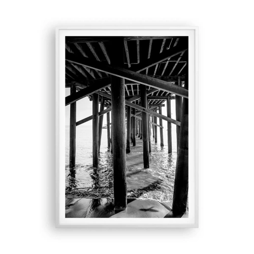 Plagát v bielom ráme - Úkryt na pláži - 70x100 cm