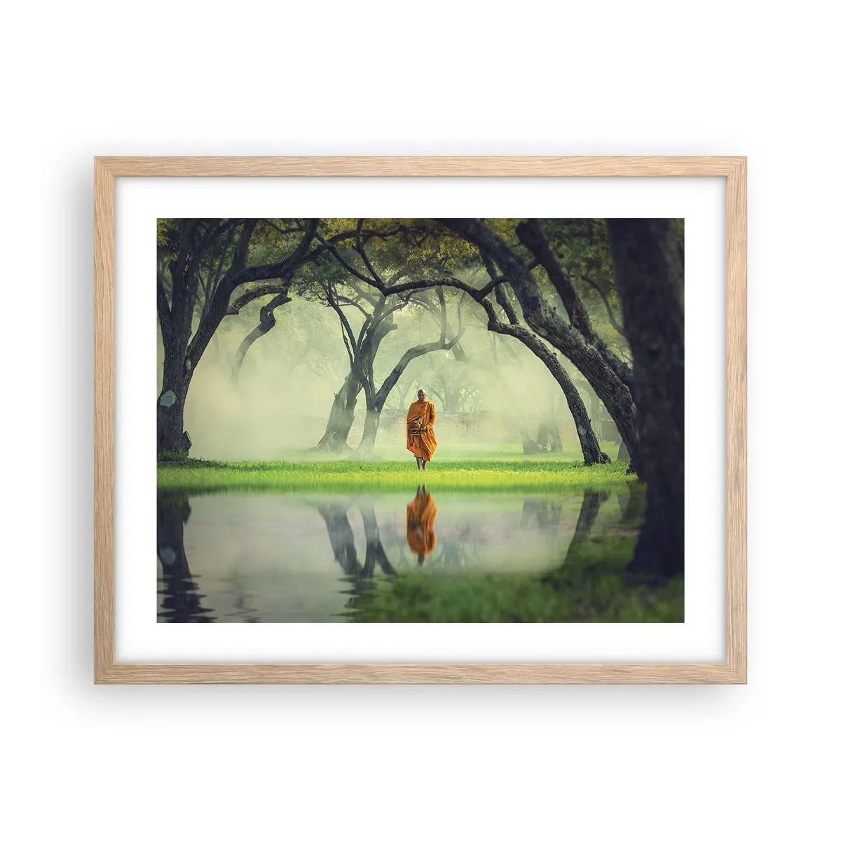 Plagát v ráme zo svetlého duba - Na ceste k osvieteniu - 50x40 cm