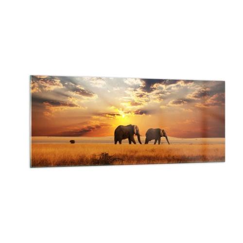 Obraz na skle - Rodinná prechádzka - 100x40 cm