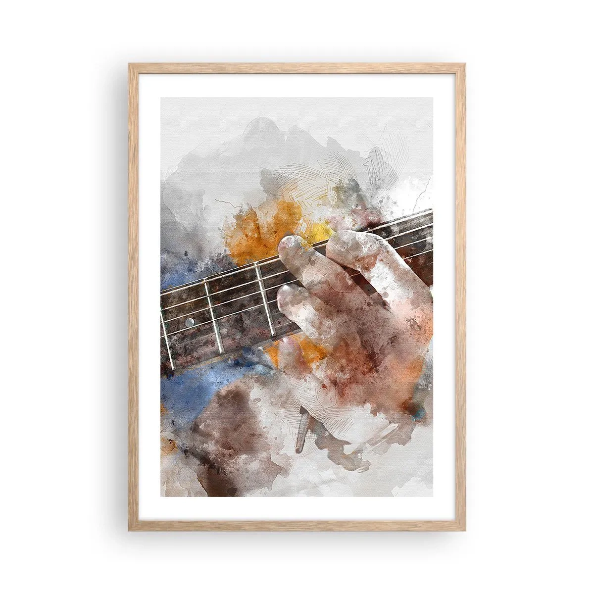 Plagát v ráme zo svetlého duba - Poézia medzi strunami - 50x70 cm