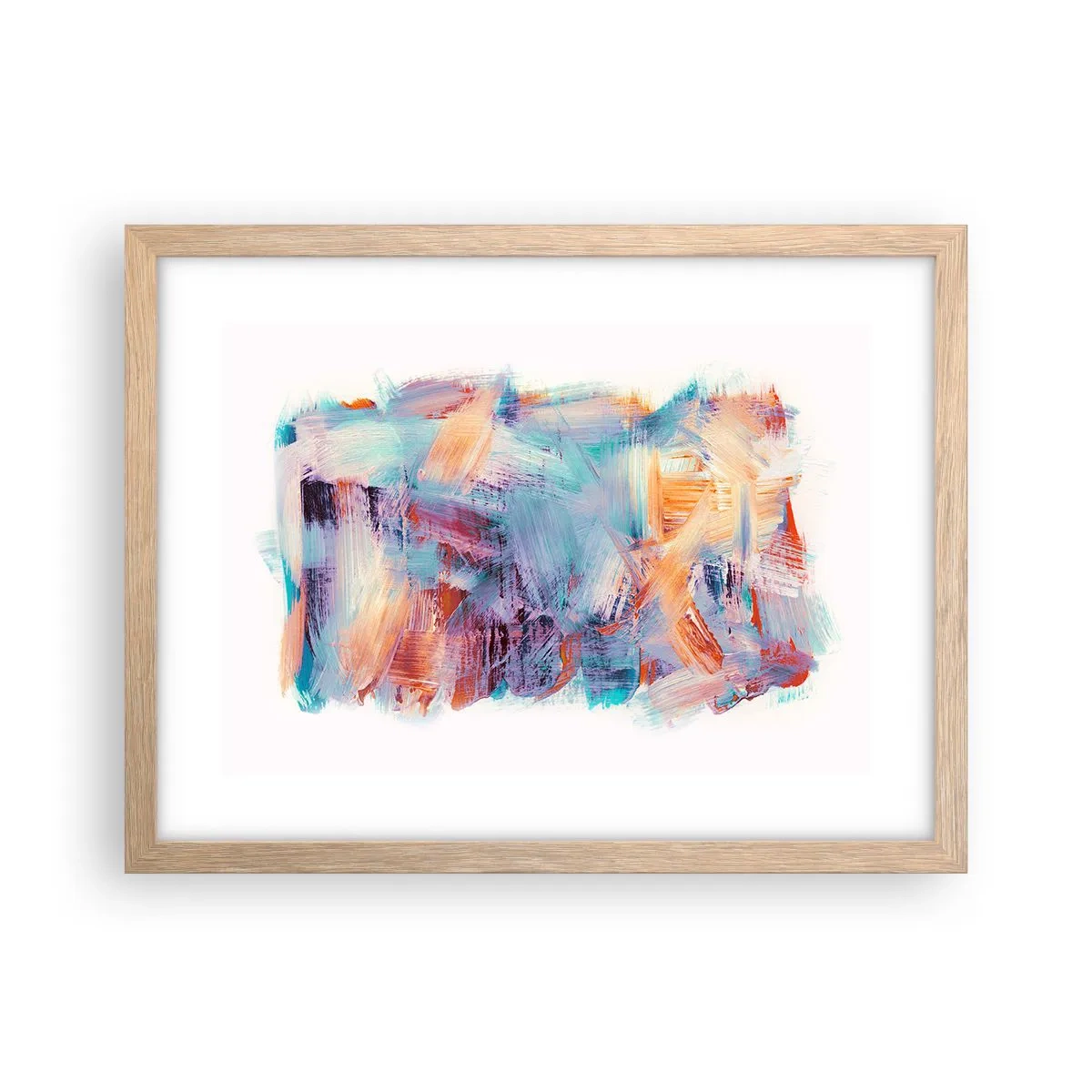 Plagát v ráme zo svetlého duba - Farebný neporiadok - 40x30 cm