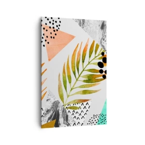 Obraz na plátne - Dekorácia s palmovým listom - 80x120 cm