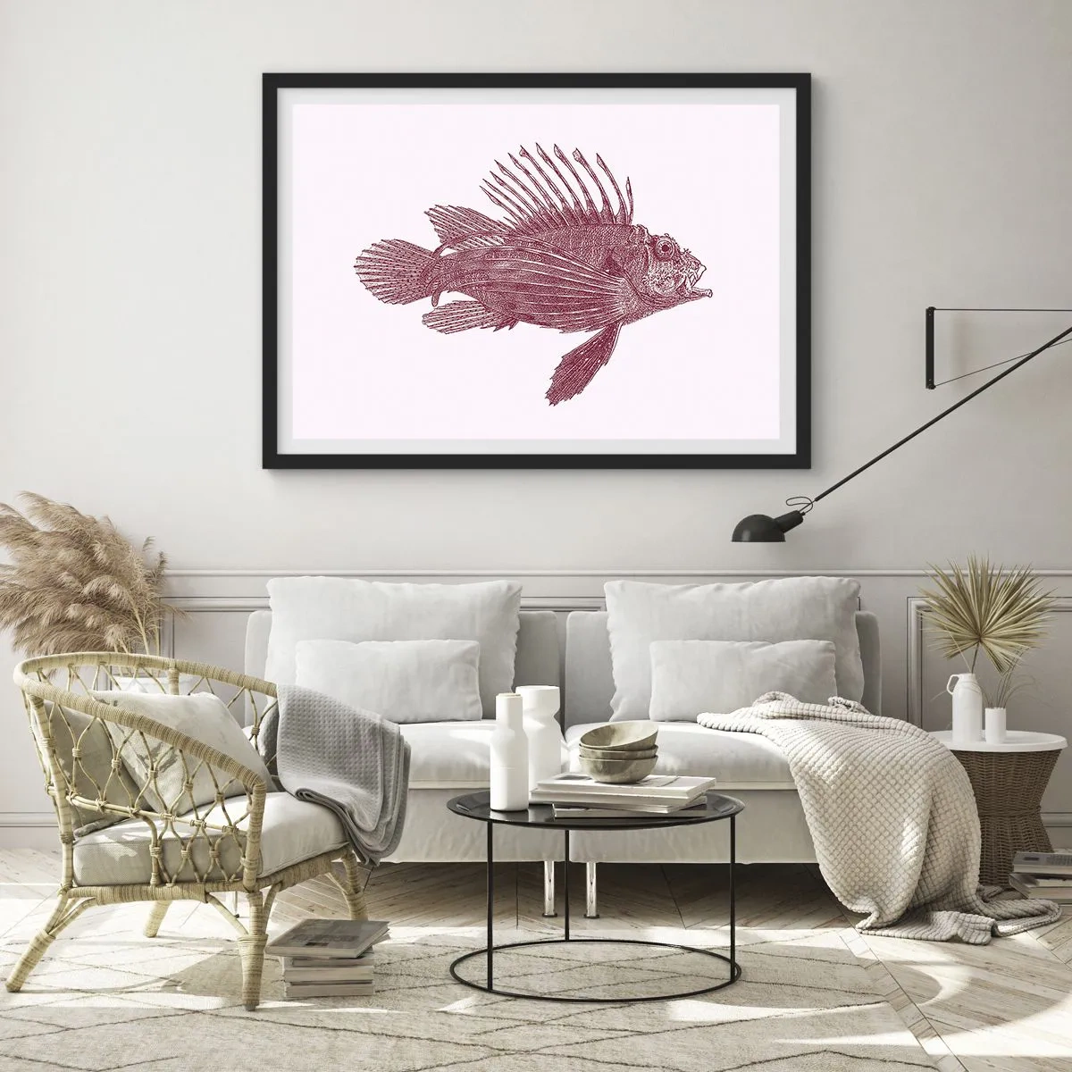 Plagát v čiernom ráme - Obyvateľka exotických vôd - 91x61 cm