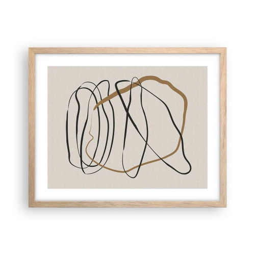 Plagát v ráme zo svetlého duba - Kompozícia – tanec v slučke - 50x40 cm