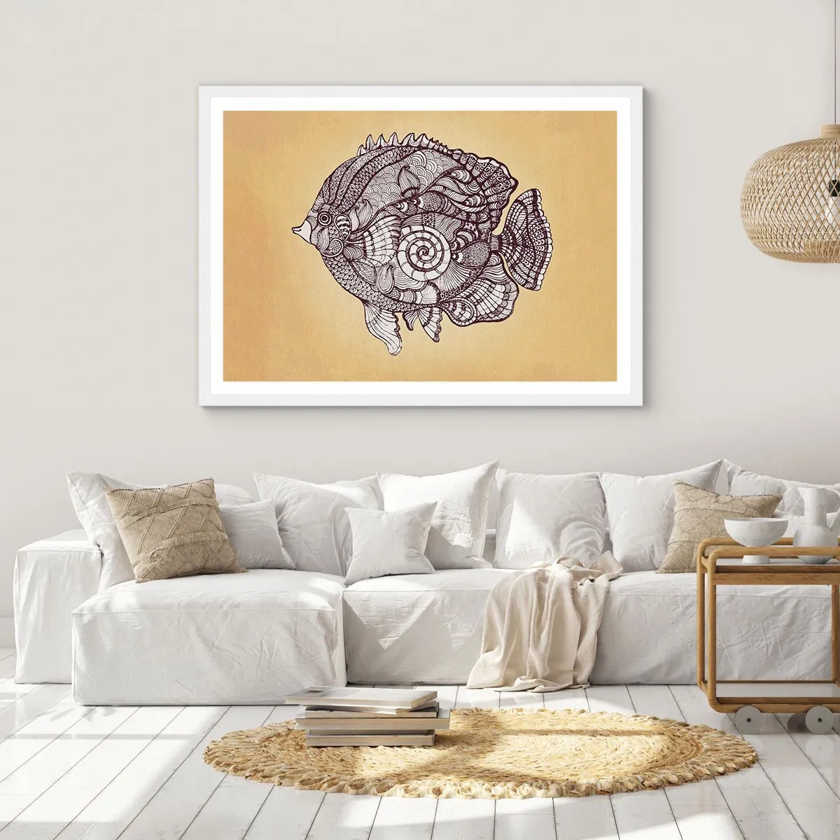 Plagát v bielom ráme - Z oceánu ornamentov - 91x61 cm