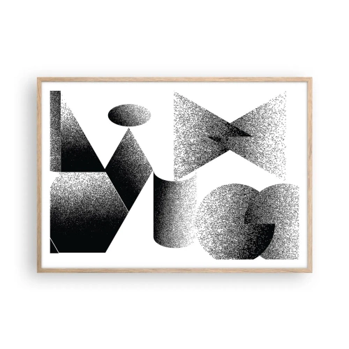 Plagát v ráme zo svetlého duba - Uhly a ovály - 100x70 cm