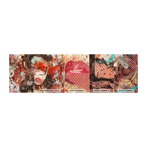 Vzorka samolepiacej fototapety Deluxe Sticker - Aká si skutočne nikto nevie - Abstrakcia, Portrét ženy, Grafika - 100x30 cm