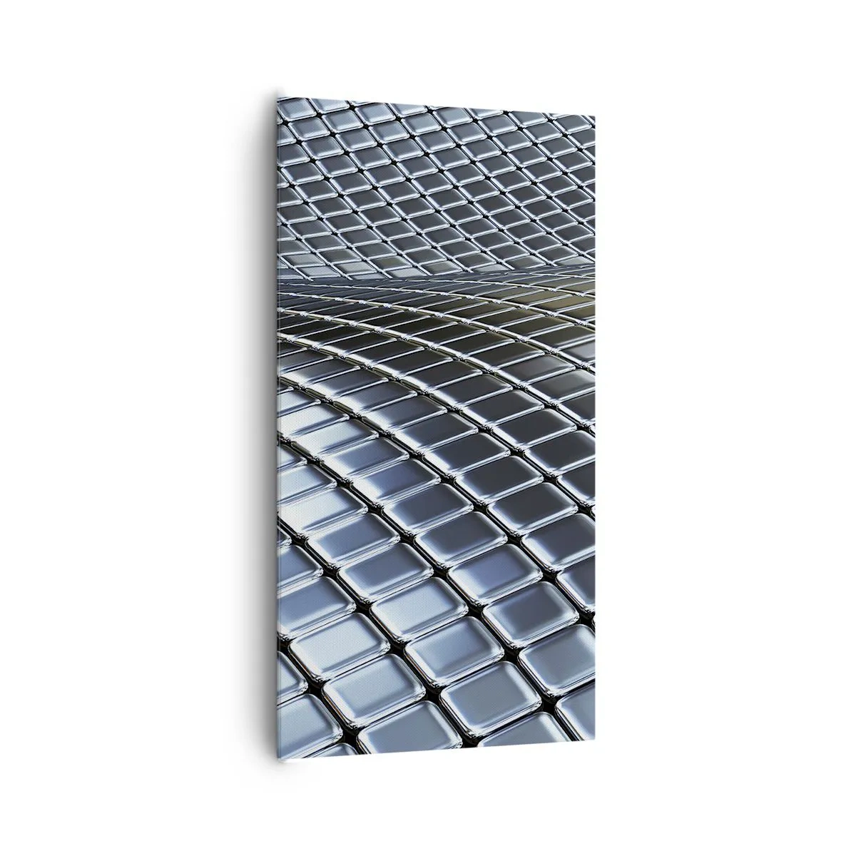 Obraz na plátne - Kovová strieborná vlna - 65x120 cm