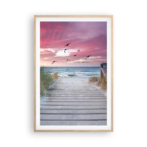 Plagát v ráme zo svetlého duba - Baltská impresia - 61x91 cm