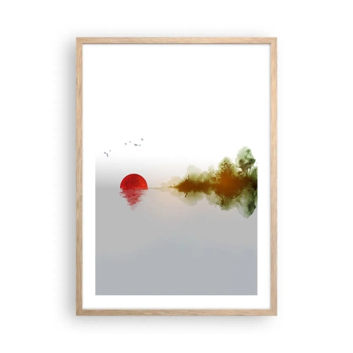 Plagát v ráme zo svetlého duba - Prísľub pokoja - 50x70 cm