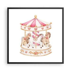 Plagát v čiernom ráme - Sladký svet detstva - 60x60 cm