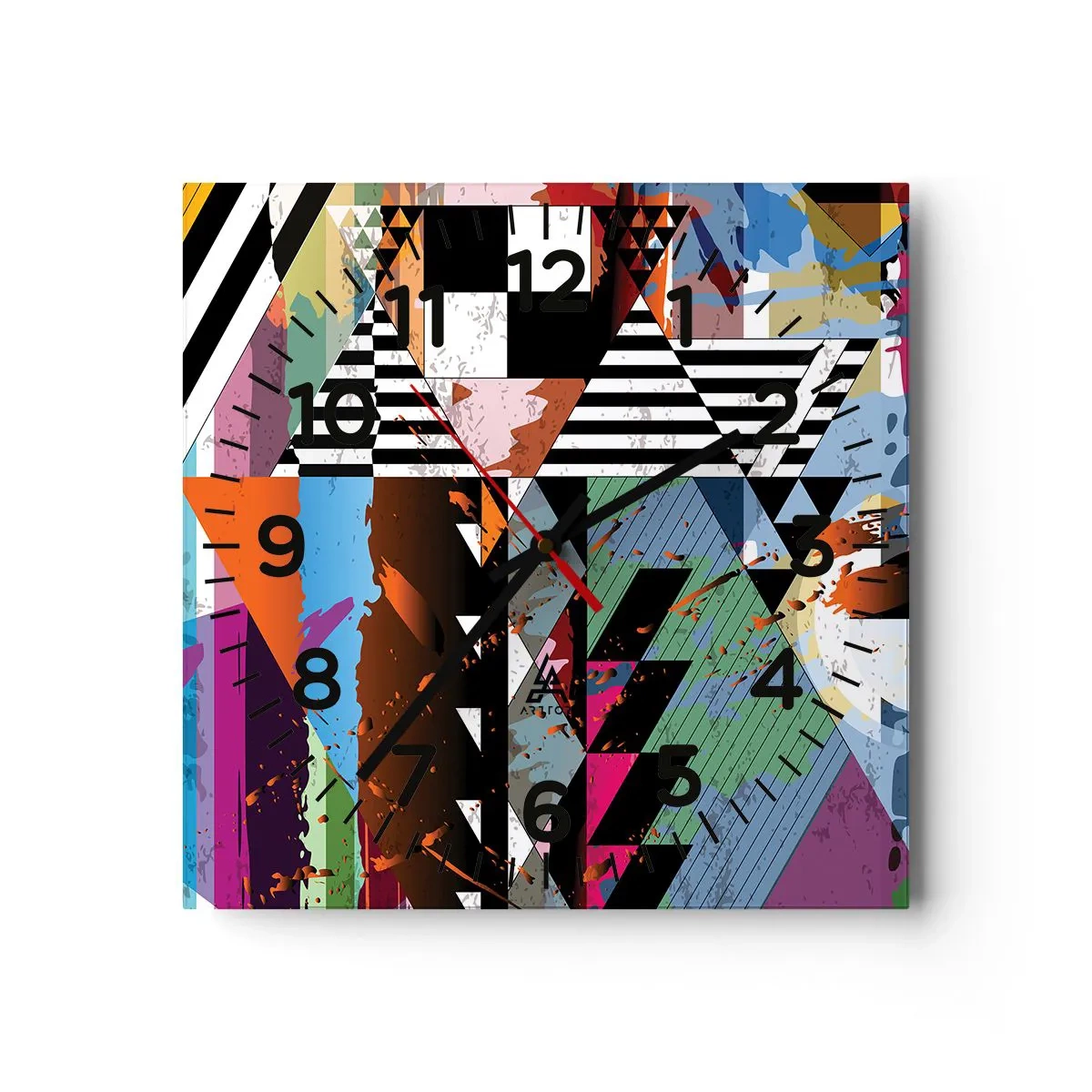 Nástenné hodiny - Geometricky a organicky - 40x40 cm