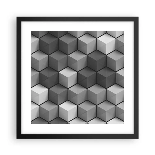 Plagát v čiernom ráme - Kubistické puzzle - 40x40 cm