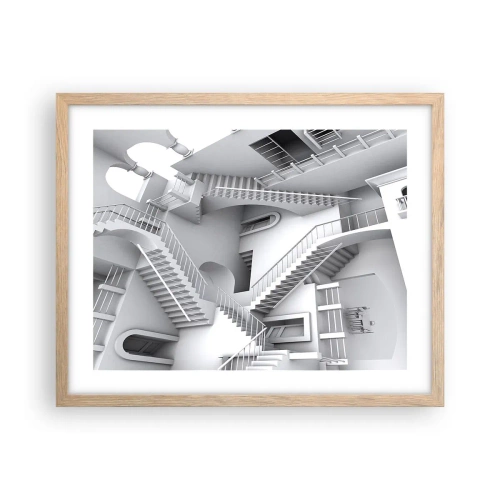 Plagát v ráme zo svetlého duba - Paradoxy prostoru - 50x40 cm
