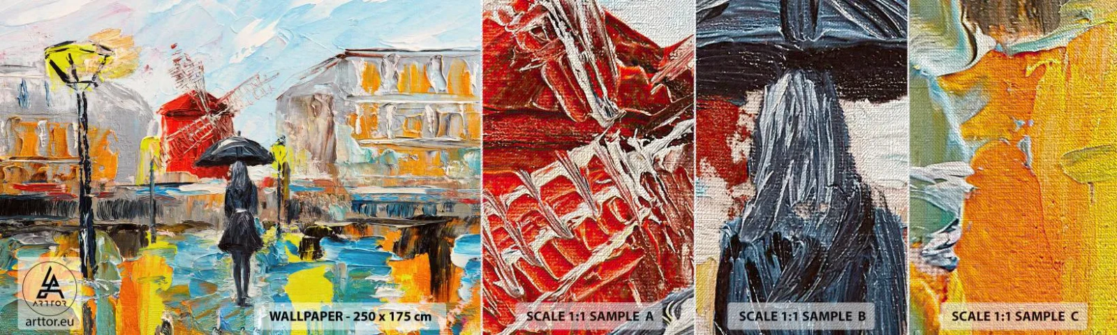 Vzorka fototapety Premium Canvas - Parížske legendy - Žena, Paríž, Mesto - 100x30 cm