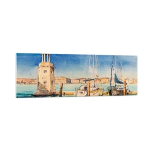 Obraz na skle - Slnečná lagúna - 160x50 cm