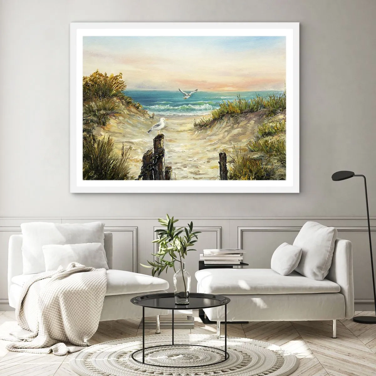 Plagát v bielom ráme - Bezvetrie a samota - 100x70 cm