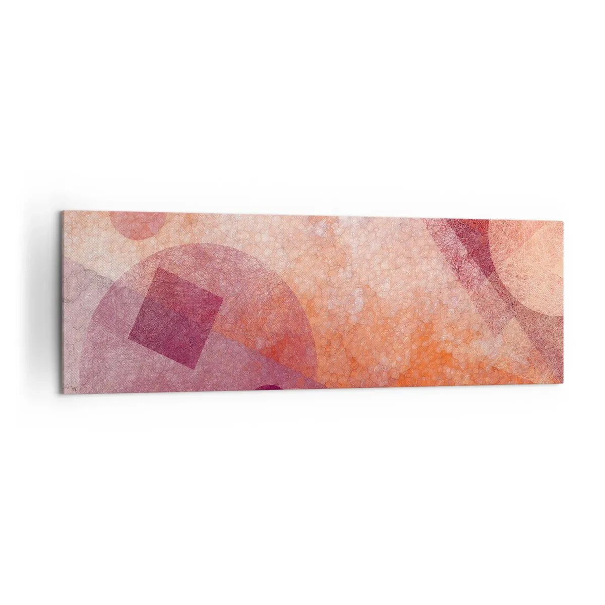 Obraz na plátne - Geometrické premeny na ružové - 160x50 cm