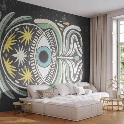 Samolepiaca Fototapeta Deluxe Sticker - Kmeňové rituály - Boho, Oko, Pastel - 250x175 cm