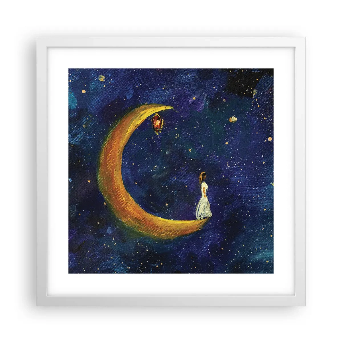 Plagát v bielom ráme - Volanie sveta - 40x40 cm