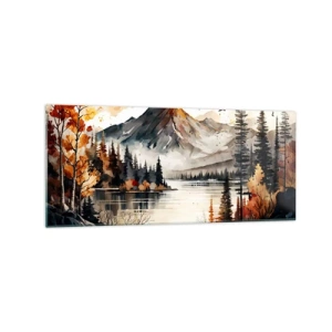 Obraz na skle - Zlatá jeseň na horách - 120x50 cm