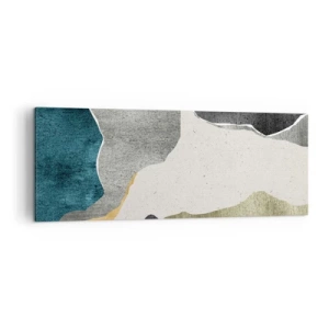 Obraz na plátne - Mozaiková kompozícia so zlatou niťou - 140x50 cm