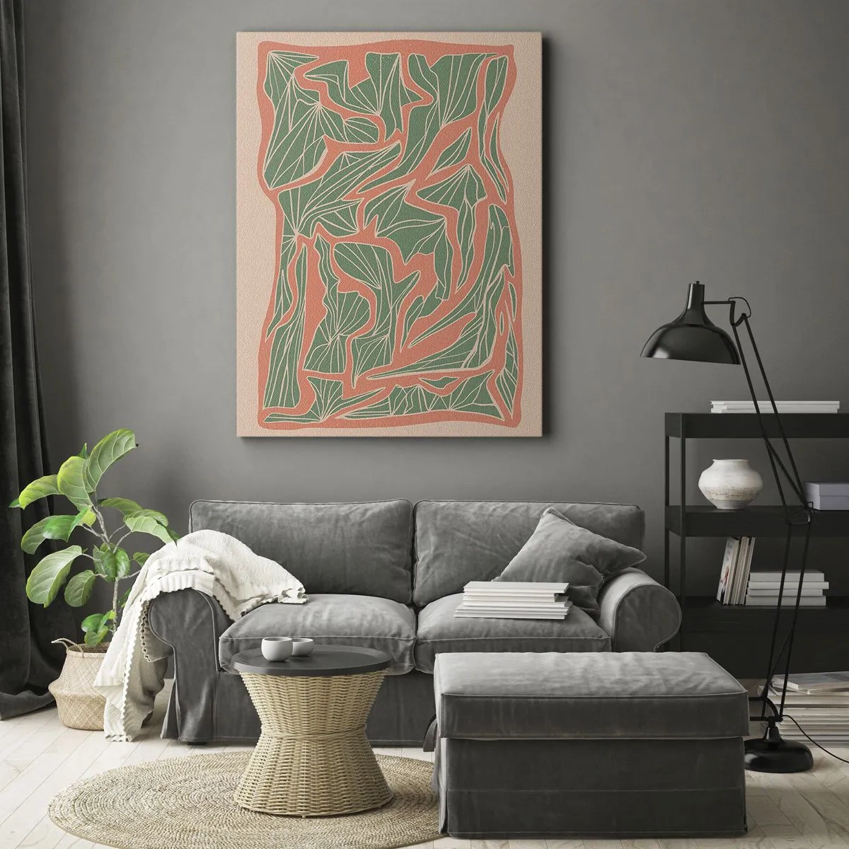 Obraz na plátne - Súboj koralov a zelene - 50x70 cm