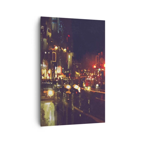 Obraz na plátne - Ponorená do svetiel noci - 80x120 cm
