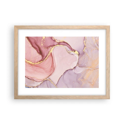 Plagát v ráme zo svetlého duba - Maznanie farieb - 40x30 cm