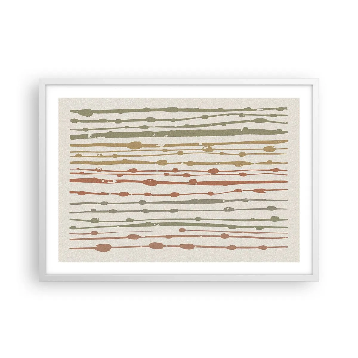 Plagát v bielom ráme - Hudobný záznam farieb - 70x50 cm