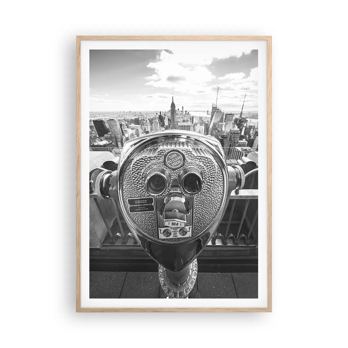 Plagát v ráme zo svetlého duba - Mesto nad mestami - 70x100 cm