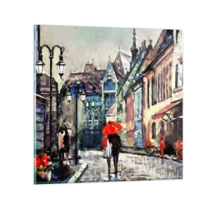 Obraz na skle - Dážď pre dvoch - 60x60 cm