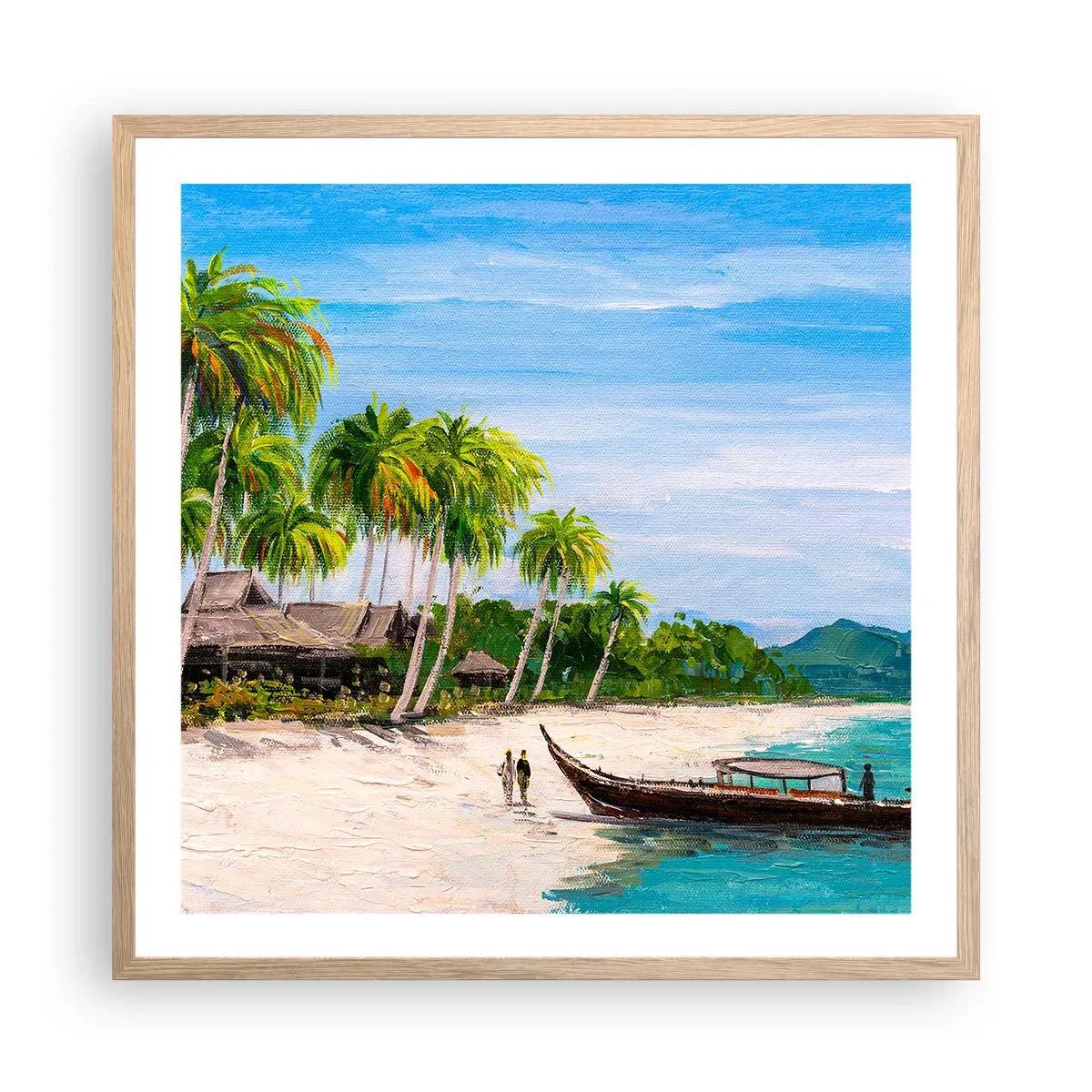 Plagát v ráme zo svetlého duba - Exotický sen - 60x60 cm