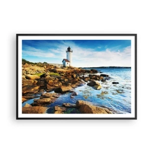 Plagát v čiernom ráme - Vráťte sa šťastne, čakám - 100x70 cm