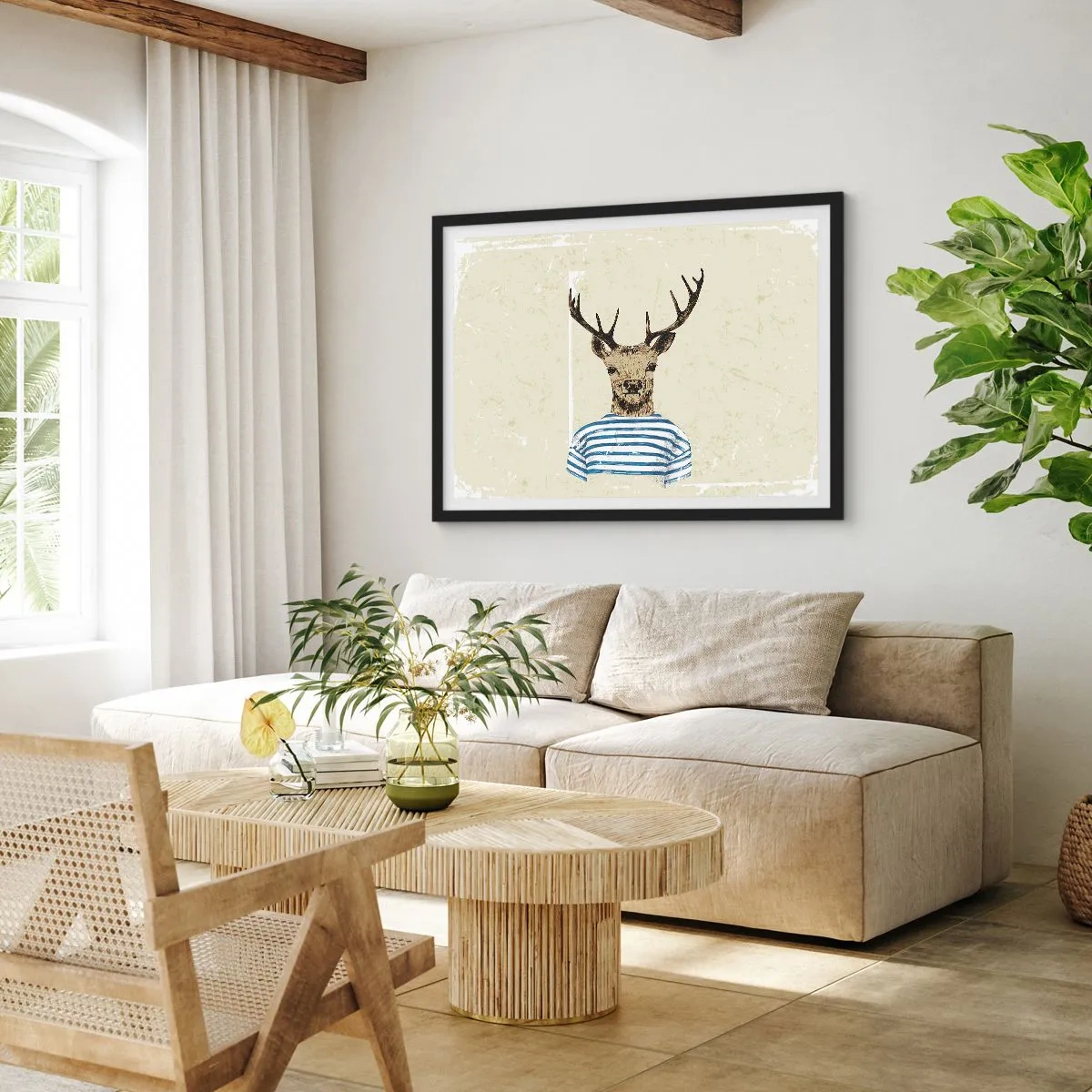 Plagát v čiernom ráme - Pretože mám rád pruhované košele! - 70x50 cm