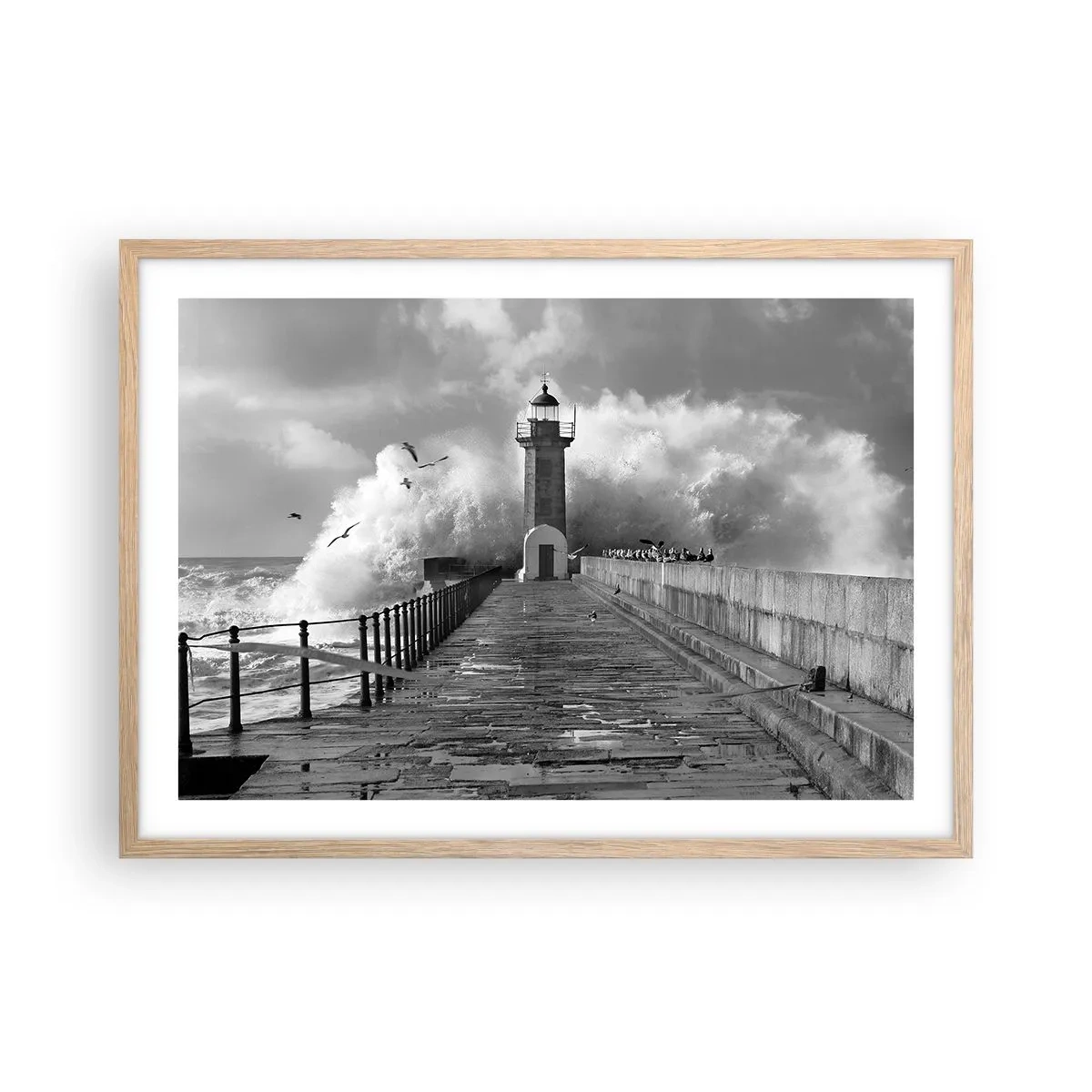 Plagát v ráme zo svetlého duba - Nebojácna - 70x50 cm