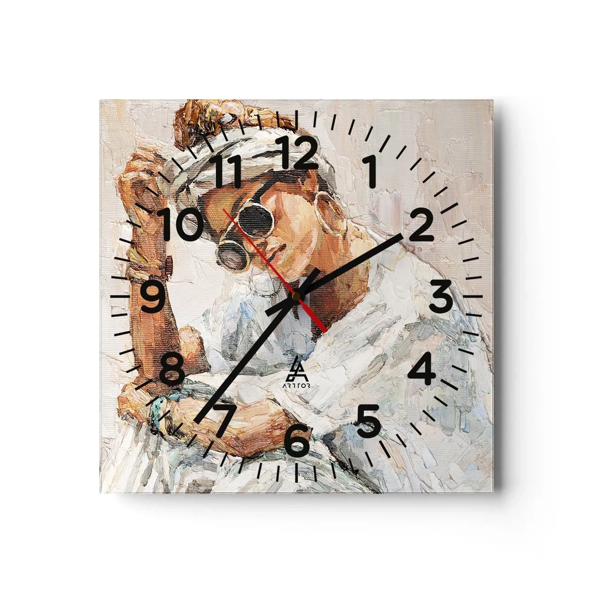 Nástenné hodiny - Portrét v plnom slnku - 30x30 cm