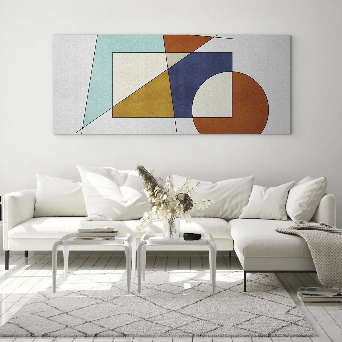 Obraz na skle - Abstrakcia: modernistická zábava - 100x40 cm