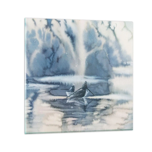Obraz na skle - Rybári vo svojom raji - 30x30 cm