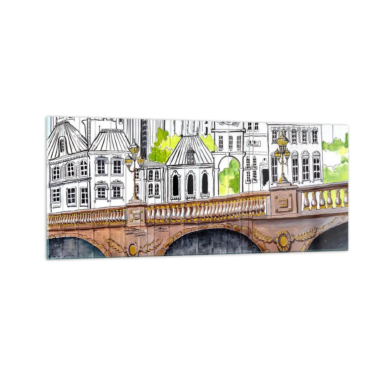 Obraz na skle - Mesto ako maľované - 100x40 cm