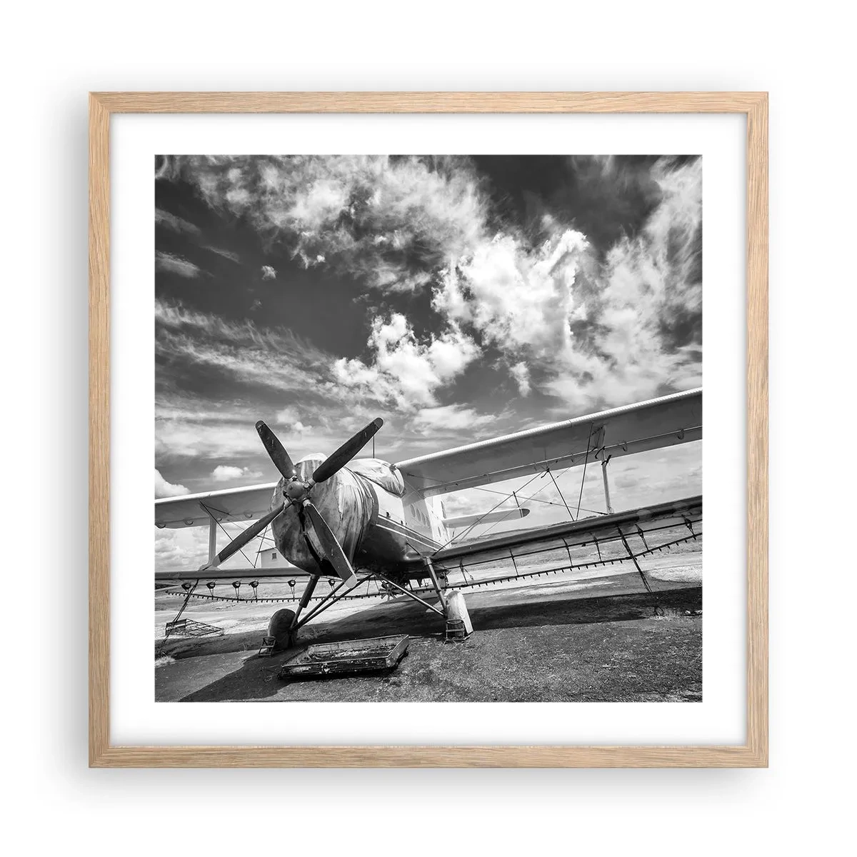 Plagát v ráme zo svetlého duba - Nemôžem sa toho dočkať! - 50x50 cm