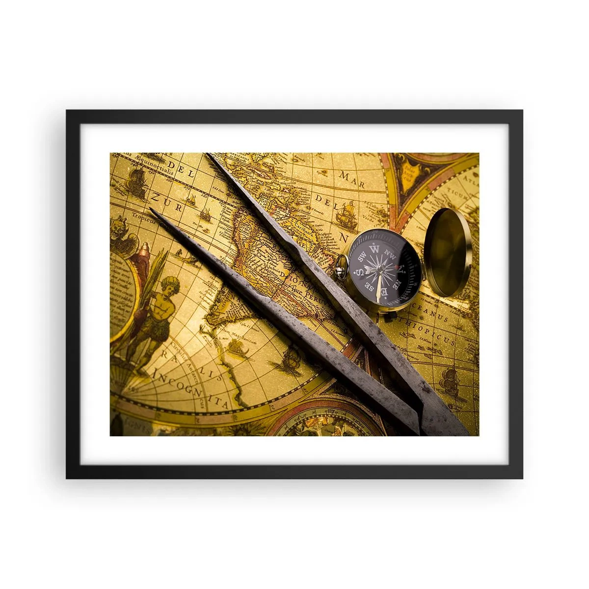 Plagát v čiernom ráme - Kde sú tie poklady? - 50x40 cm